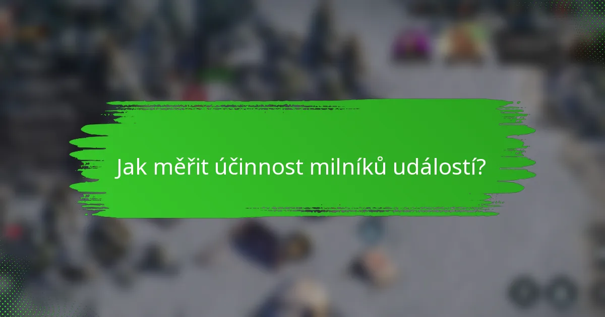Jak měřit účinnost milníků událostí?
