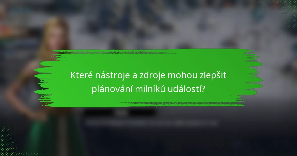 Které nástroje a zdroje mohou zlepšit plánování milníků událostí?